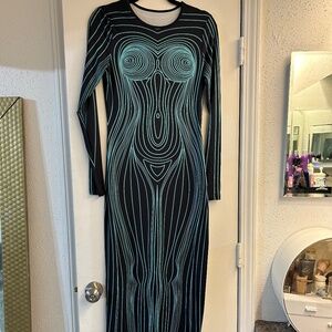 Lime Green Body Outline Midi Dress